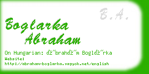 boglarka abraham business card